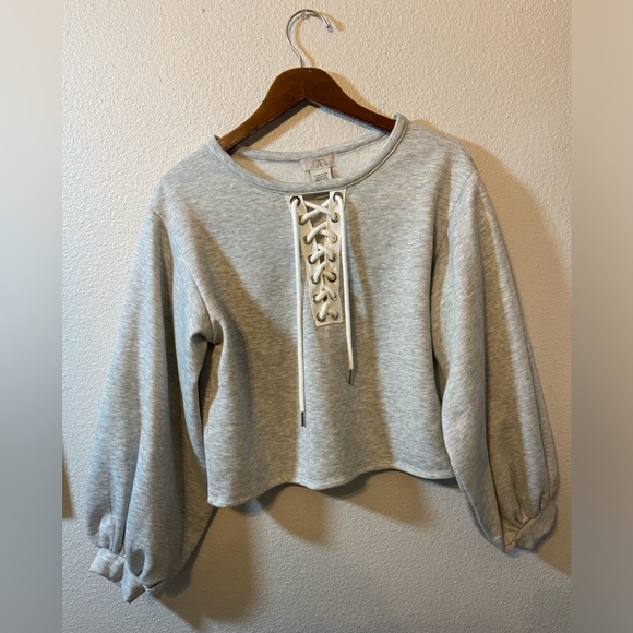 CAD Lace-Up Balloon Sleeve Sweatshirt XS - Picture 5 of 12